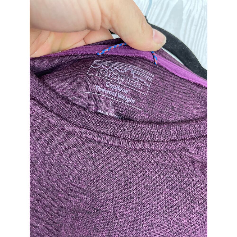 Patagonia Womens Capilene Thermal Weight Crew Polartec Baselayer Purple Sz L EUC - Picture 4 of 9